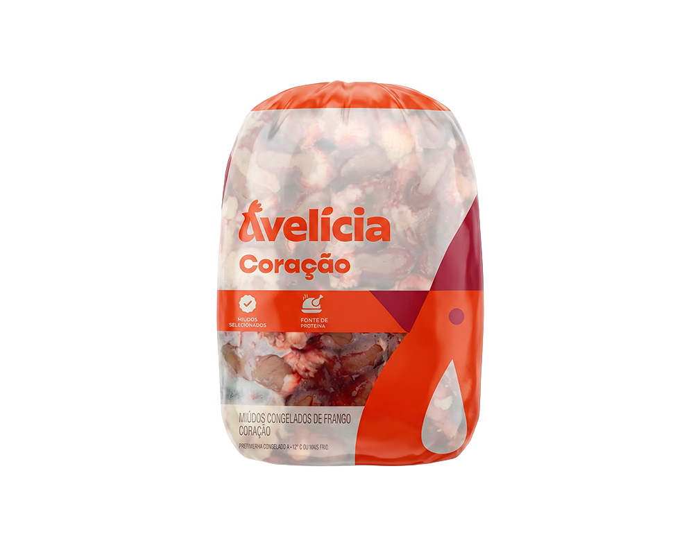 CORAÇÃO DE FRANGO CONGELADO AVELÍCIA (CX 20 KG)